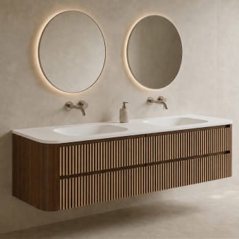 Ensemble de meuble de salle de bains avec lavabo en Solid Surface « Duna » de Bruntec