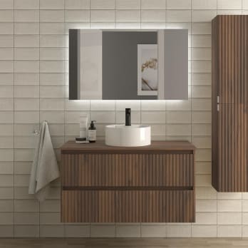 Conjunto mueble de baño Kira Salgar con lavabo sobre encimera