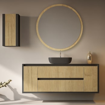 Mueble de baño con encimera de madera maciza Alpes 13 Bruntec