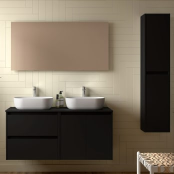 Meubles de salle de bains avec plan de toilette en bois Noja Salgar