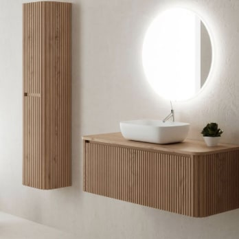 Mueble de baño con encimera de madera maciza Baviera Bruntec