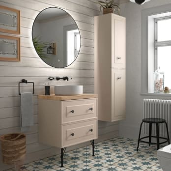 Meuble de salle de bain avec plan en bois Renoir vintage Salgar