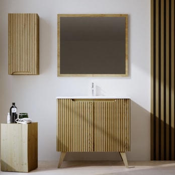 Ensemble de meubles de salle de bains en bois massif Alpes 14 Bruntec
