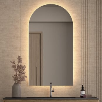 Miroir en arc de cercle avec éclairage LED Lama Bruntec Bruntec