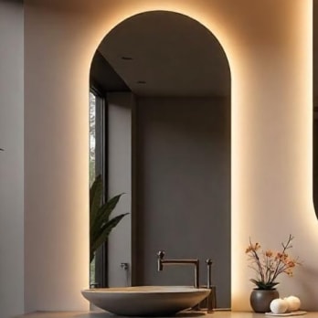Miroir en arche avec éclairage LED Lama Bruntec