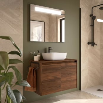 Mueble de baño con encimera de madera Noja Salgar