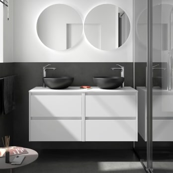 Meubles de salle de bains avec plan de toilette en bois Noja Salgar
