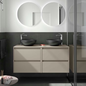 Meubles de salle de bains avec plan de toilette en bois Noja Salgar