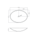 Lavabo sobre encimera Oval Coycama croquis 5