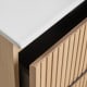 Ensemble de meubles de salle de bains en bois massif rainuré Alpes 7 Bruntec détail 4