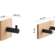 Conjunto de Perchas de baño Juncos Gedy croquis 4