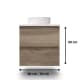Mueble de baño pequeño Nivo Bruntec 2 cajones suspendido croquis 11