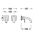 Grifo de lavabo empotrado Project Tres croquis 13