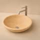 Lavabo de mármol travertino natural Wessel Bruntec ambiente 1