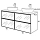 Conjunto mueble de baño frente cristal a rayas Koba Sanchis croquis 3