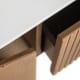 Conjunto de mueble de baño 100 cm de madera maciza de fresno con lavabo Solid Surface Evo Curve Bruntec detalle 4