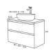 Conjunto mueble de baño con lavabo sobre encimera Nice Sanchis croquis 5