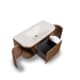 Ensemble meuble de salle de bain, plusieurs dimensions, en bois massif de frêne avec lavabo Solid Surface Neo Curve Bruntec détail 3