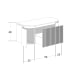 Meuble de salle de bain, plusieurs dimensions, en bois massif de frêne avec plan de toilette Solid Surface Evo Curve Bruntec croquis 3