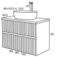Conjunto mueble de baño con lavabo sobre encimera Etna Sanchis croquis 11