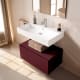 Conjunto mueble de baño con lavabo de carámica de 12 cm de alto y cajonera Nomad Viso principal 12