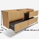 Mueble de baño madera maciza con encimera de madera Alpes 18 Bruntec croquis 19