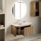 Mueble de baño madera varias medidas maciza de fresno con encimera Solid Surface Neo Curve Bruntec detalle 2