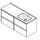 Conjunto mueble de baño Noja Salgar croquis 13