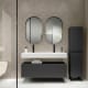 Conjunto mueble de baño con lavabo de cerámica de 12 cm de alto y cajonera Nomad Viso principal 1