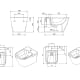 Pack inodoro + cisterna empotrada + pulsador + bide Look Unisan Sanindusa croquis 8