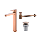 Pack Grifo de lavabo caño alto Roma Imex + Válvula click-clack + Sifón principal 3