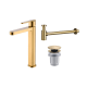 Pack Grifo de lavabo caño alto Roma Imex + Válvula click-clack + Sifón principal 2