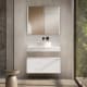 Mueble de baño con encimera de madera 10 cm de altura con cajonera Nomad monocolor Visobath principal 1