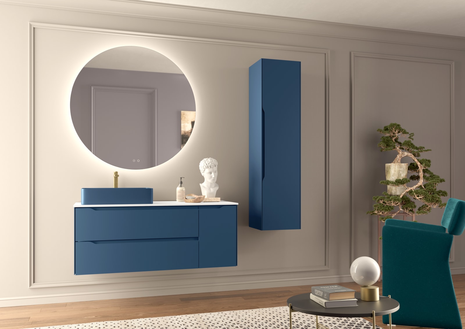 Meuble de salle de bains avec plan de toilette en Solid Surface Cenit Coycama principal 0