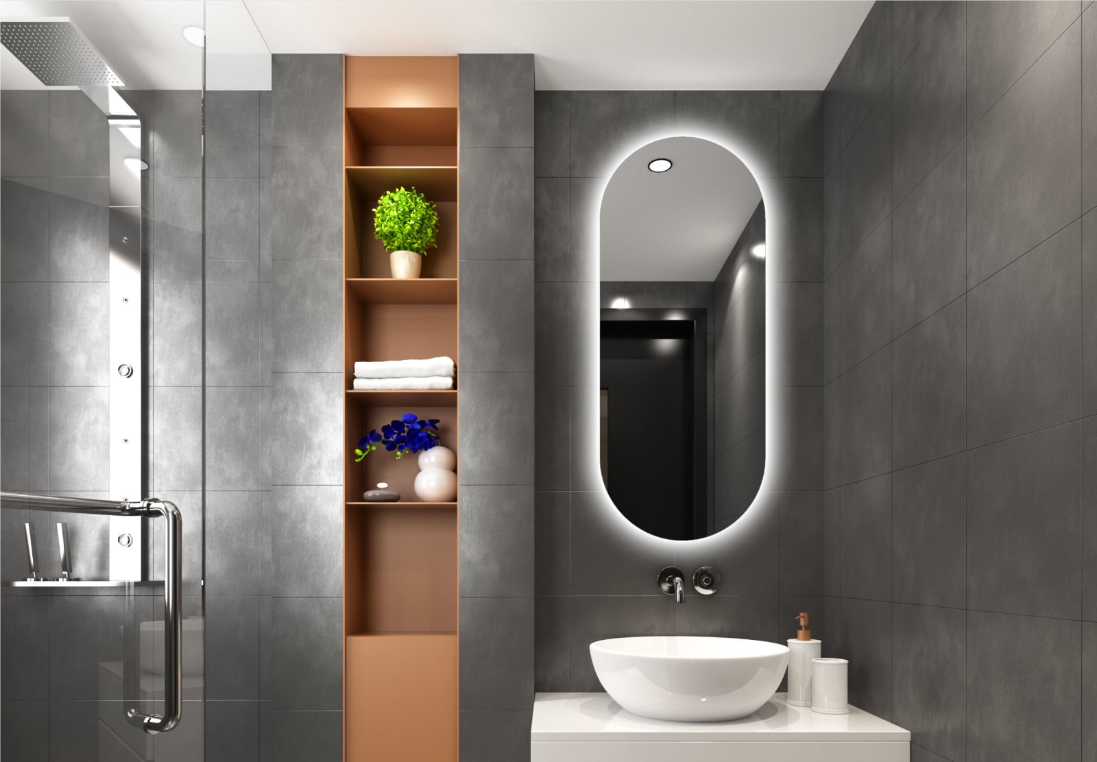 Bruntec Delta Miroir de salle de bain avec éclairage LED principal 0