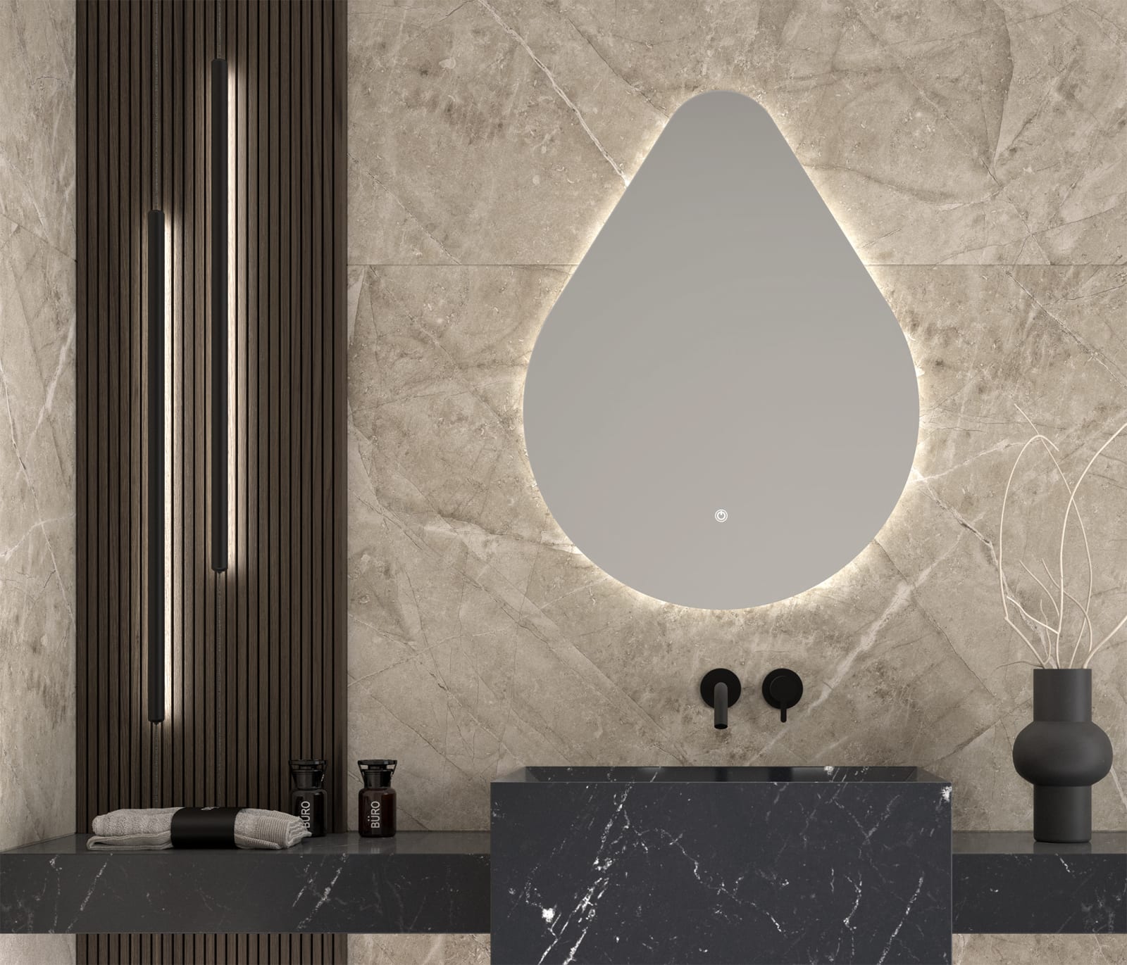 Miroir de salle de bains avec LED Lluvia Eurobath principal 0