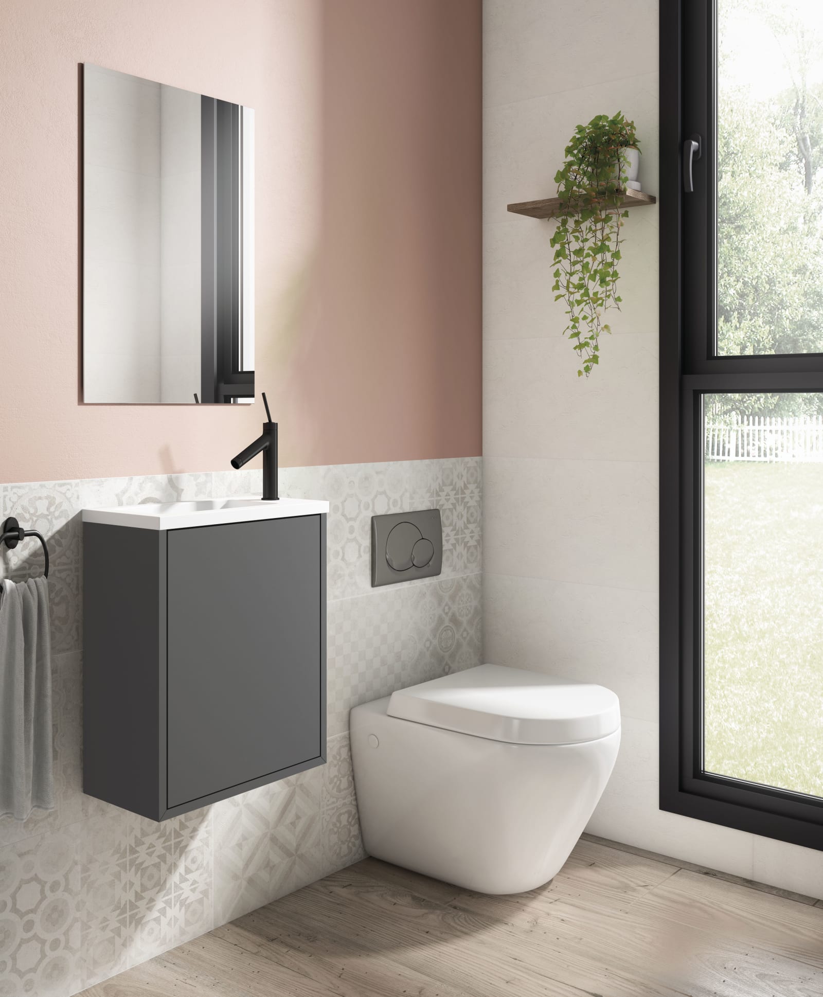Ensemble de meubles de salle de bains à faible profondeur 22 cm Loft Visobath principal 0