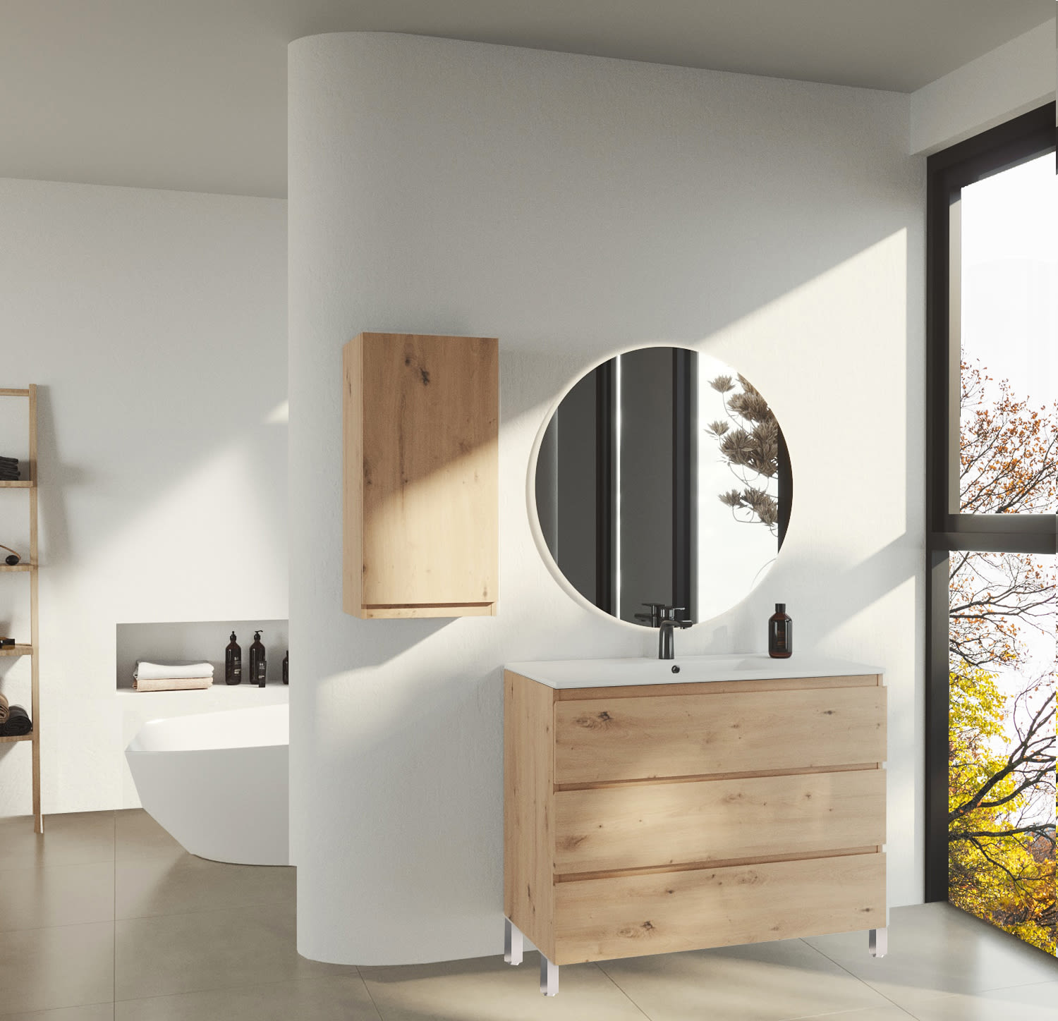 Meuble de salle de bains en bois Vilma Bruntec principal 0