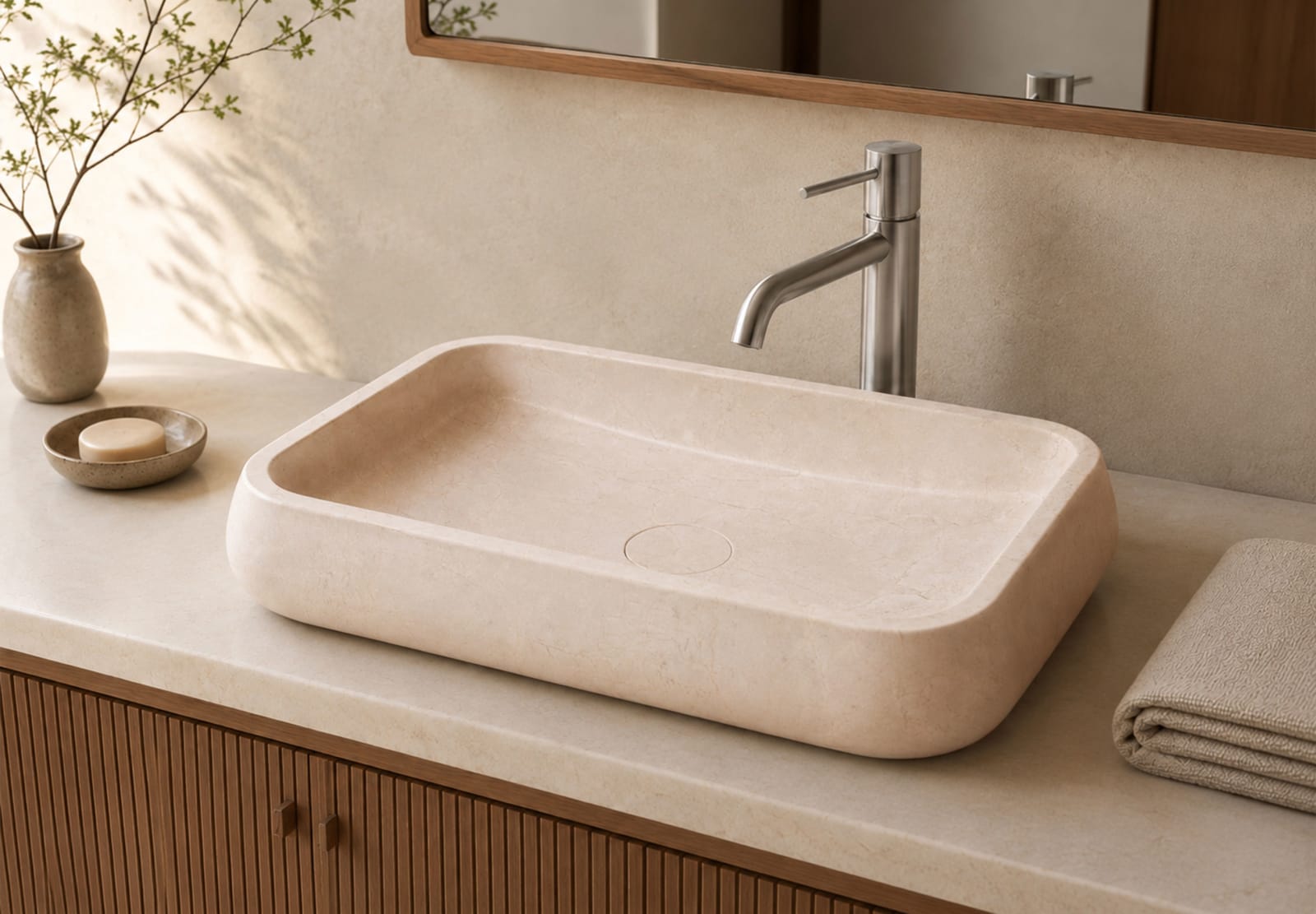 Lavabo de mármol natural Rubi Bruntec principal 0