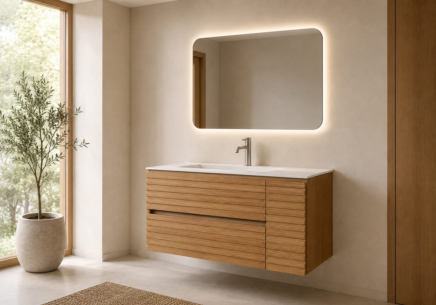 Meuble de salle de bains Alpes 21 Bruntec avec lavabo « Solid Surface » principal 0