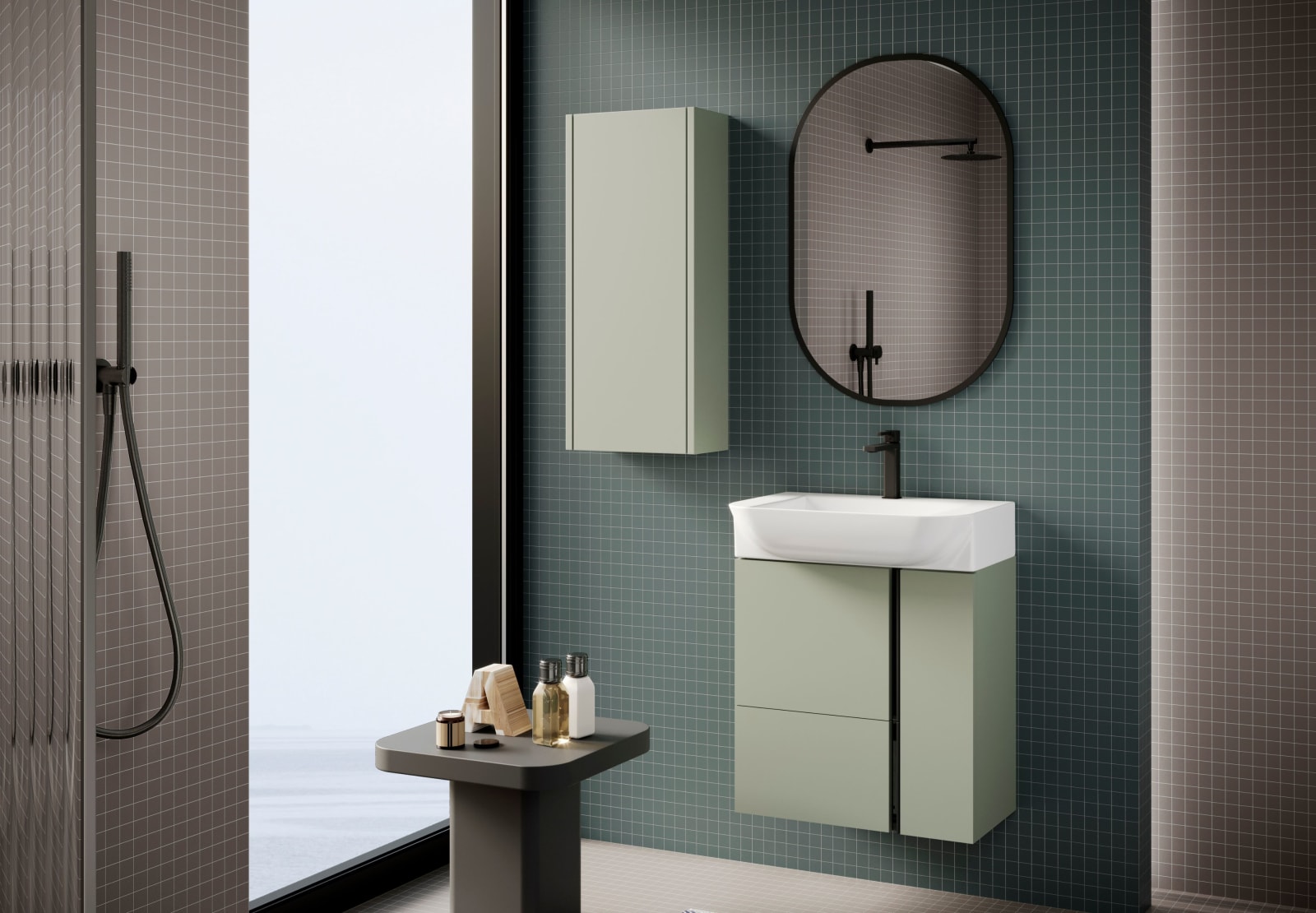 Ensemble meuble de salle de bains de 28 cm à profondeur réduite Versa Coycama principal 0