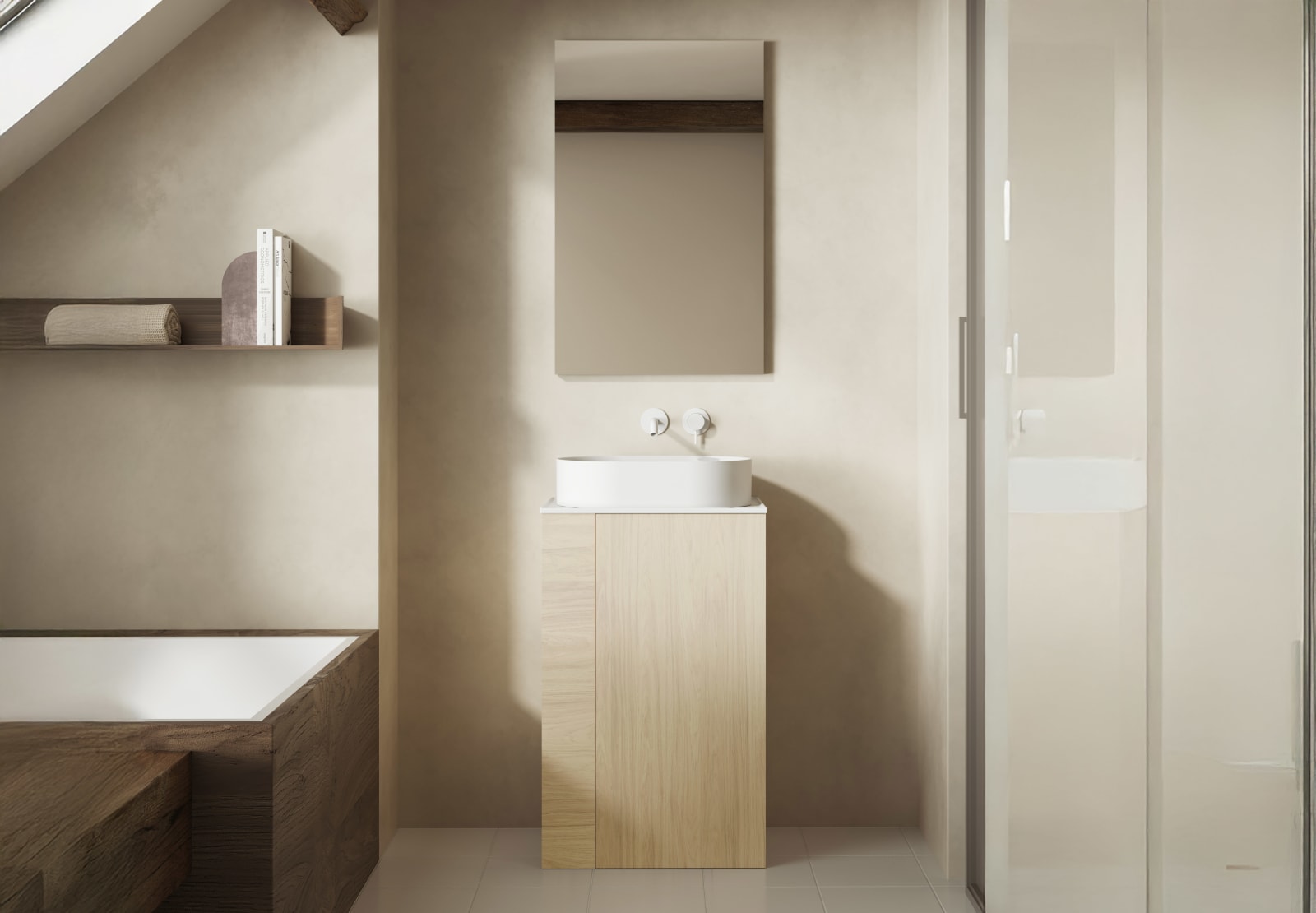 Meubles de salle de bains avec plan de toilette profondeur réduite Bassi Royo principal 0