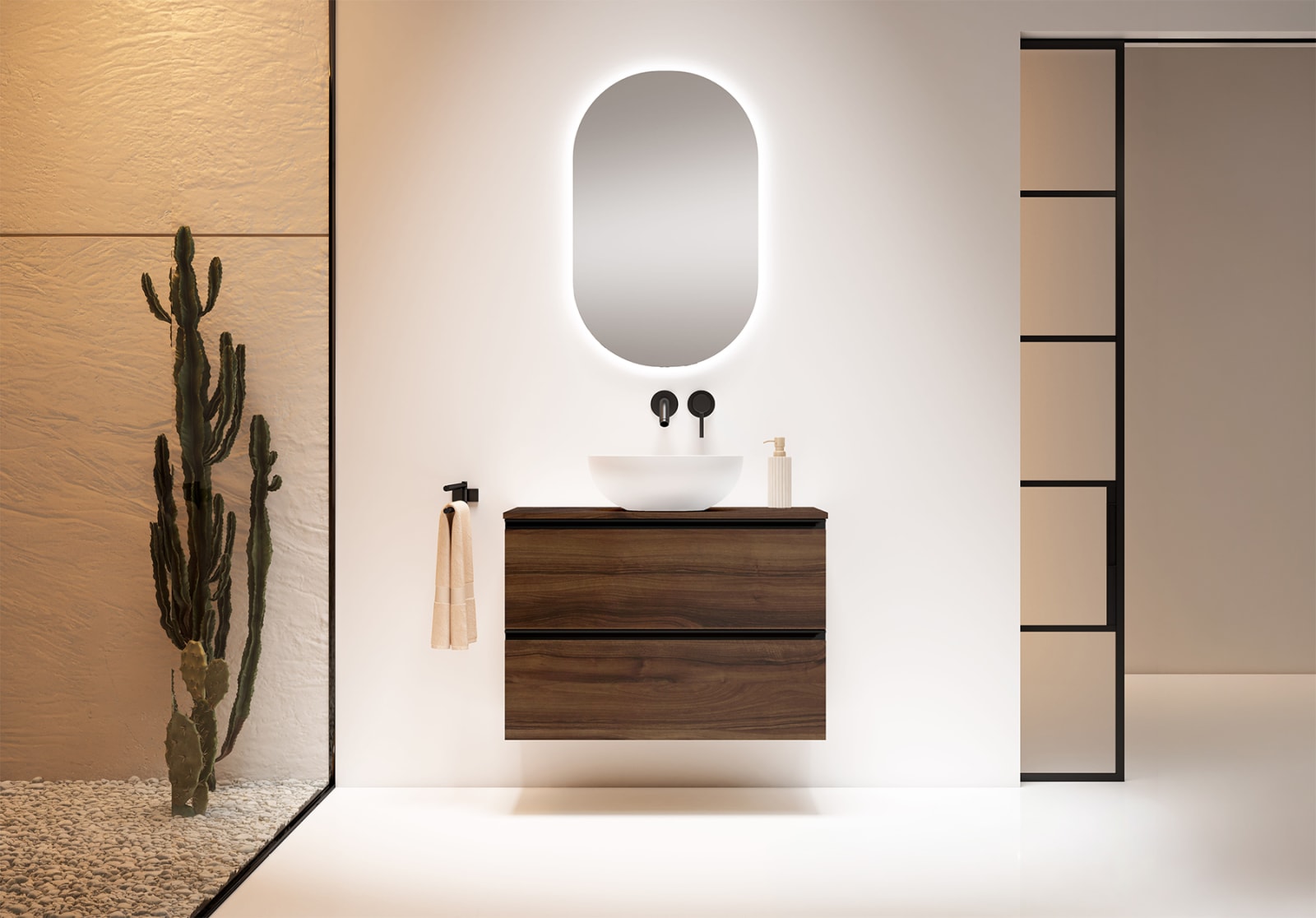 Meuble de salle de bains avec plan de toilette en bois MDF hydrofuge Granada Visobath principal 0