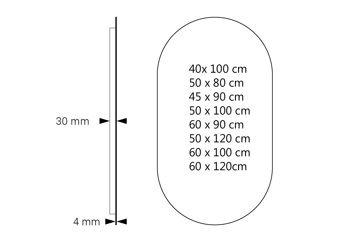 Miroir de salle de bains avec éclairage LED Denia Bruntec croquis 0