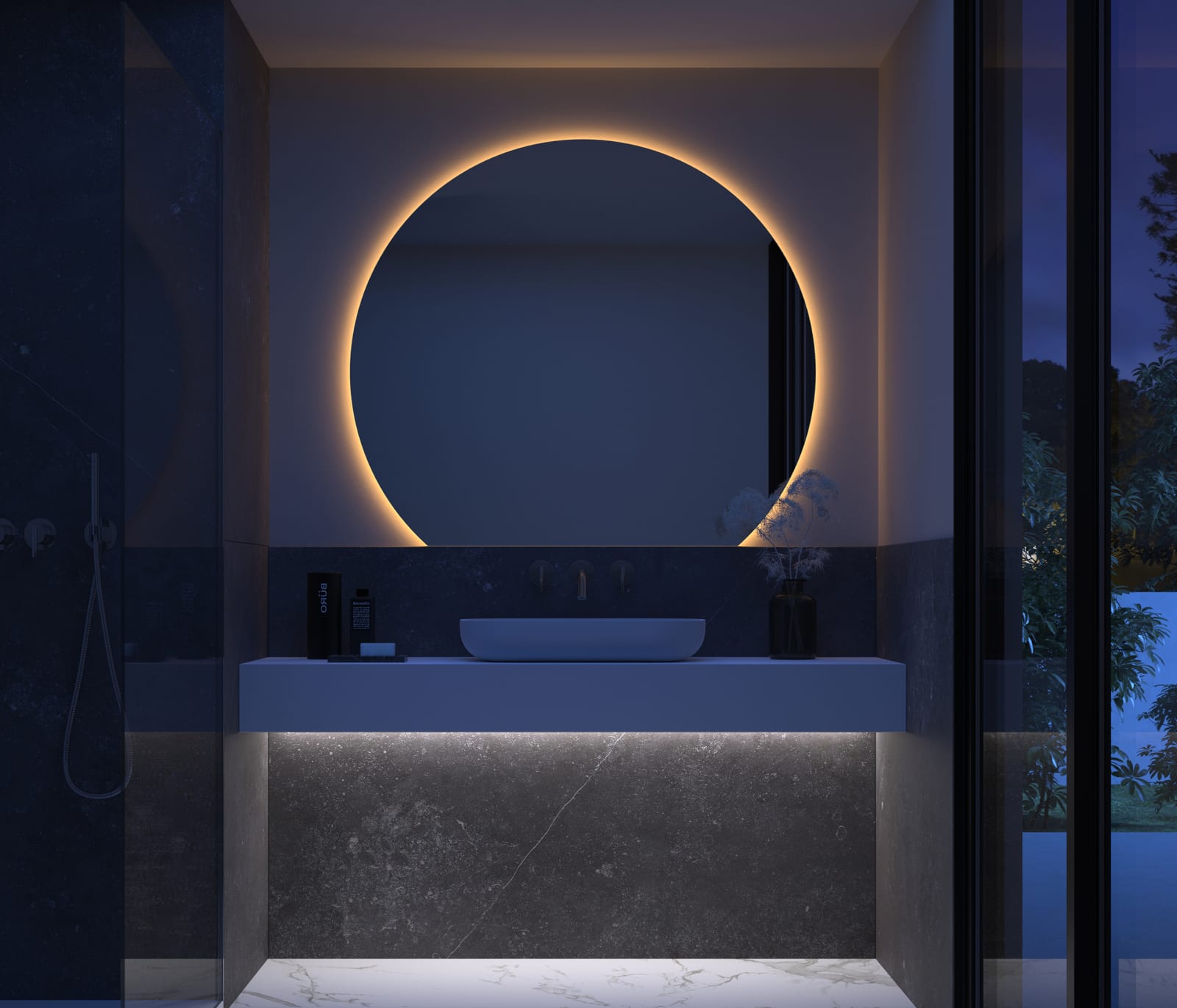Miroir demi-lune avec éclairage LED Granada 2 de Eurobath principal 0