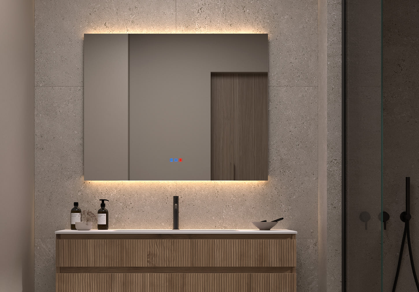 Miroir de salle de bains avec éclairage LED Casiopea Bruntec principal 0