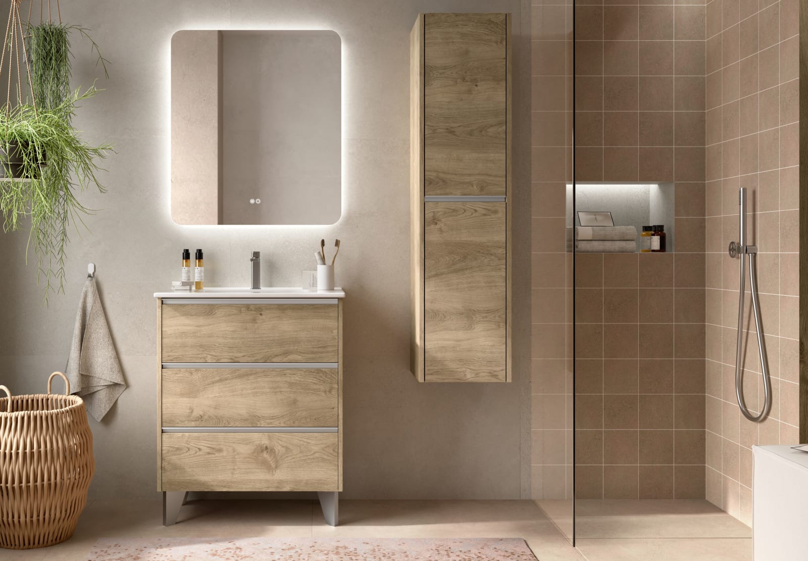 Ensemble meuble de salle de bains à faible profondeur 39 cm Siena Coycama principal 0