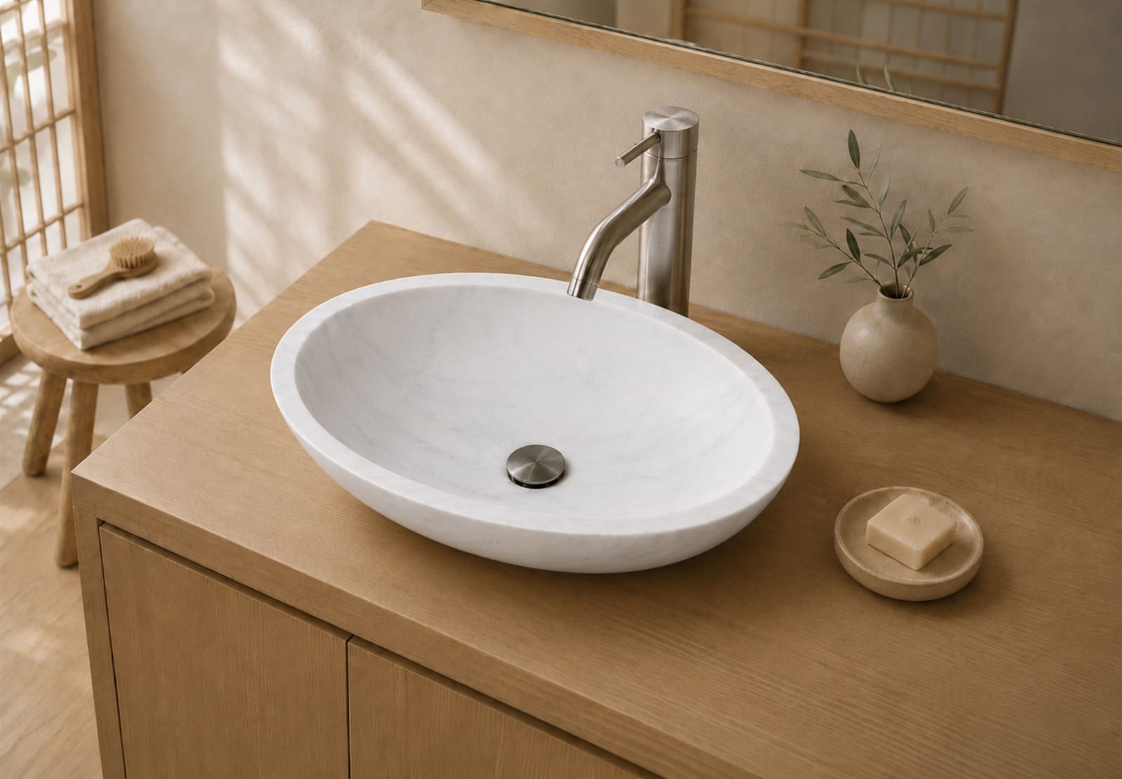 Lavabo de mármol natural Bol Bruntec principal 0