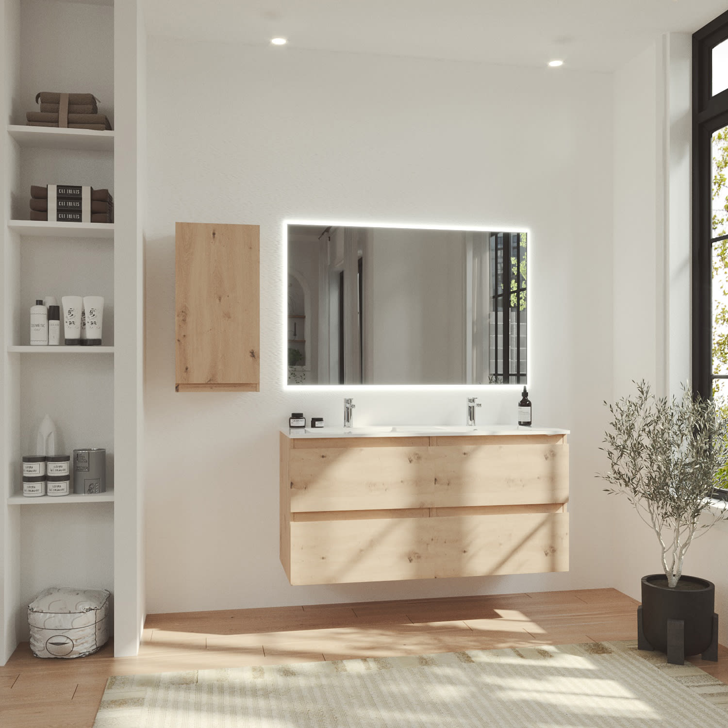 Meuble de salle de bains aspect bois Vilma Bruntec principal 0