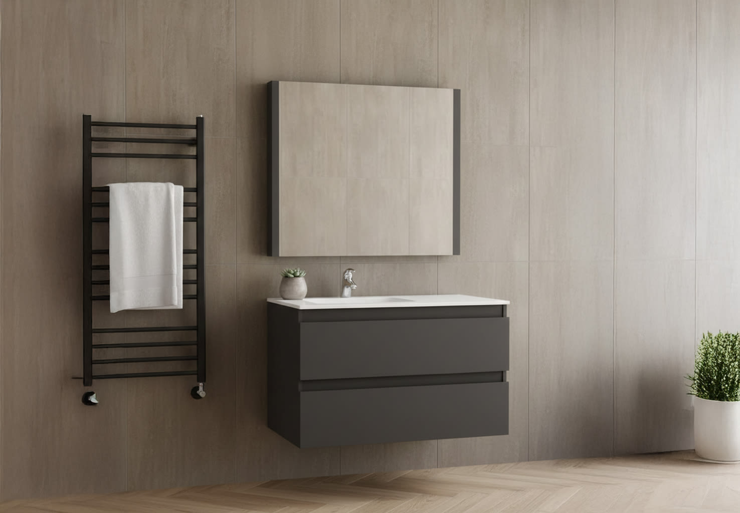 Meuble de salle de bains profondeur réduite 37,8 cm Aqua Campoaras principal 0